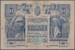 Austria / Österreich: 50 Kronen 1902 P. 6, Used With Stronger Folds, Stains, Several Pinholes In Paper, Minor Borde - Austria