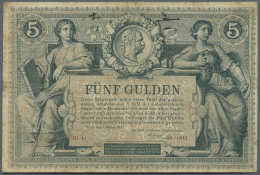 Austria / Österreich: 5 Gulden / 5 Forint 1881 P. A154, Used With Folds And Creases, Stained Paper, No Holes, Minor - Austria