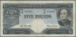 Australia / Australien: 5 Pounds ND P. 35a In Used Condition With Several Folds And Creases, But No Holes Or Tears, No R - Altri & Non Classificati