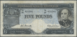 Australia / Australien: 5 Pounds ND P. 35a In Used Condition With Several Folds And Creases, But No Holes Or Tears, No R - Autres & Non Classés