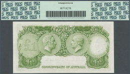 Australia / Australien: Set Of 2 CONSECUTIVE Notes 1 Pound ND(1961) P. 34a, Serial #560783 & #560784, Both PCGS Grad - Altri & Non Classificati