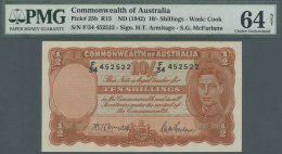 Australia / Australien: 10 Shillings ND(1942) P. 25b, Condition: PMG64 Choice UNC NET (previously Mounted). - Altri & Non Classificati