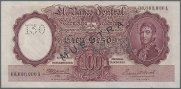 Argentina / Argentinien: 100 Pesos 1935 Specimen P. 267s With Muestra Overperint And Perforation, Zero Serial Numbers, L - Argentine