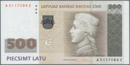 Latvia /Lettland: 500 Latu 2008 REPLACEMENT "AZ" P. 58r, Sign. Rimsevics, Traces Of Banknote Sorting Machine And Light V - Lettonie