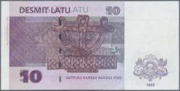 Latvia /Lettland: Interesting Error Note Of 10 Latu 1992 P. 44 With An Overprint Of The 50 Latu 1992 P. 46 On Back Side, - Lettonie