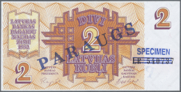 Latvia /Lettland: 2 Rubli 1992 Unofficial Specimen Note, With Regular Serial Number Overprinted, Sign. Repse, In Conditi - Lettonie