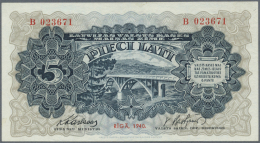 Latvia /Lettland: 5 Lati 1940 P. 34a, Latvian Govenment Exchange Note, Series B, Sign. Karlsons, In Crisp Original Condi - Latvia