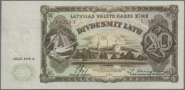 Latvia /Lettland: 20 Latu 1936 P. 30, Series U, Sign. Ekis, In Crisp Original Condition: UNC. - Lettonie