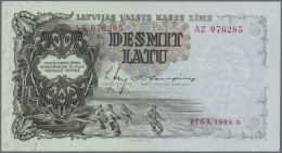 Latvia /Lettland: 10 Latu 1938 P. 29b, Series AZ, Sign. Ekis, In Crisp Original Condition: UNC. - Lettonia