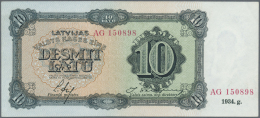 Latvia /Lettland: 10 Latu 1934 P. 25f, Issued Note, Series AG, Sign. Ekis, One Light And Hard To See Corner Bend At Uppe - Lettonie
