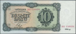 Latvia /Lettland: 10 Latu 1934 P. 25f, Issued Note, Series AG, Sign. Ekis, One Light And Hard To See Corner Bend At Uppe - Latvia