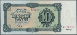 Latvia /Lettland: 10 Latu 1934 P. 25e, Issued Note, Series Z, Sign. Ekis, Light Center Fold, Otherwise Crisp Paper And O - Lettonia