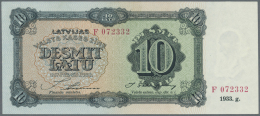 Latvia /Lettland: 10 Latu 1933 P. 25a, Issued Note, Series F, Sign. Annuss, Light Dint At Upper Right, Otherwise Perfect - Lettonia