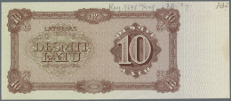 Latvia /Lettland: 10 Latu 1933-34 P. 25p, Uniface Front PROOF Print On Unwatermarked Paper In Brown Color, Printers Anno - Lettonie