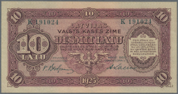 Latvia /Lettland: 10 Latu 1925 P. 24b, Issued Note, Series K, Sign. Bastjanis, Only One Light Dint At Upper Right, Condi - Lettonia