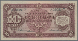 Latvia /Lettland: 10 Latu 1925 P. 24a, Issued Note, Series A, Sign. Karklins, Crisp Orignal Condition: UNC. - Lettonia