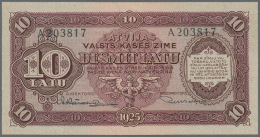 Latvia /Lettland: 10 Latu 1925 P. 24a, Issued Note, Series A, Sign. Karklins, Crisp Orignal Condition: UNC. - Lettonie