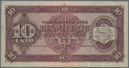 Latvia /Lettland: 10 Latu 1925 SPECIMEN P. 24s, With PARAUGS Perforation, W/o Serial Or Sign., Several Folds And Creases - Lettonia