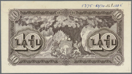 Latvia /Lettland: Rare Uniface Back Side PROOF Print Of 10 Latu 1925 P. 24p In Brown Color On Unwatermarked Paper With M - Lettonie