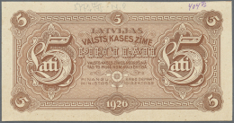 Latvia /Lettland: Very Rare 5 Lati 1926 Front Proof Uniface Print P. 23p, Without Serial #, W/o Sign, Printers Annotatio - Latvia