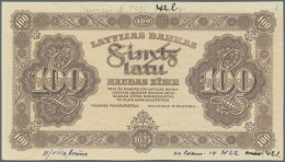 Latvia /Lettland: Rare PROOF Print Of 100 Latu 11-VIII-1923 P. 14p, Uniface Front Proof Print On Unwatermarked Paper, Br - Lettonia