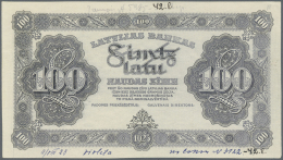 Latvia /Lettland: Rare PROOF Print Of 100 Latu 11-VIII-1923 P. 14p, Uniface Front Proof Print On Unwatermarked Paper, Gr - Lettonie