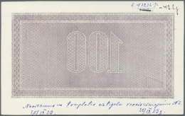 Latvia /Lettland: Rare Mirrored Underprint PROOF From The Security Printers Archive For A 100 Latu 1923 P. 14(p) Note, M - Lettonia