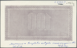 Latvia /Lettland: Rare Mirrored Underprint PROOF From The Security Printers Archive For A 100 Latu 1923 P. 14(p) Note, M - Lettonie