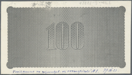 Latvia /Lettland: Rare Underprint PROOF From The Security Printers Archive For A 100 Latu 1923 P. 14(p) Note, Mounting T - Lettonie