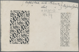 Latvia /Lettland: Rare Underprint PROOF From The Security Printers Archive For A 100 Latu 1922 P. 14(p) Note, Showing 2 - Lettonie