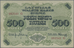 Latvia /Lettland: 500 Rubli 1920 P. 8b, Series "G", Sign. Kalnings, Center Fold, Corner Fold And Light Dints At Borders, - Lettonie