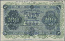 Latvia /Lettland: Unique Set Of 2 Front And Back (seperatly Printed) Proofs Of 100 Latu 1923 P. 14 Intaglio Print On Ban - Lettonia