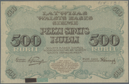Latvia /Lettland: Rare PROOF Print Of 500 Rubli 1920 P. 8p, W/o Serial, Sign. Purins, Uniface Front Proof In Dark Brown- - Lettonie