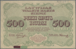 Latvia /Lettland: Rare PROOF Print Of 500 Rubli 1920 P. 8p, W/o Serial, Sign. Purins, Uniface Front Proof In Dark Red/gr - Lettonie