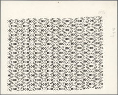 Latvia /Lettland: Rare Uniface Underprint Proof On Unwatermarked Paper In Black Color, 223x178 Mm For 100 Rubli 1919 P. - Lettonia