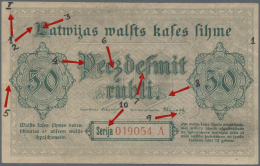 Latvia /Lettland: Rare Contemporary Forgery Of 50 Rubli 1919, Series A, P. 6(f), Ex A. Rucins Collection. Russians Were - Lettonie