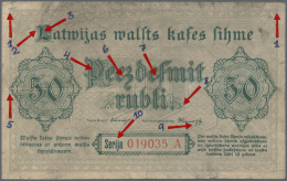 Latvia /Lettland: Rare Contemporary Forgery Of 50 Rubli 1919, Series A, P. 6(f), Ex A. Rucins Collection. Russians Were - Lettonie