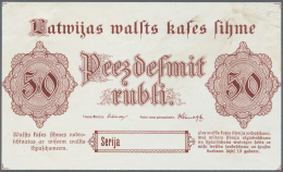 Latvia /Lettland: Rare Uniface FRONT PROOF Of 50 Rubli 1919 P. 6p, Without Serial Number, Sign. Erhards, Printed In Red - Lettonia