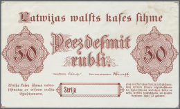 Latvia /Lettland: Rare Uniface FRONT PROOF Of 50 Rubli 1919 P. 6p, Without Serial Number, Sign. Erhards, Printed In Red - Lettonie