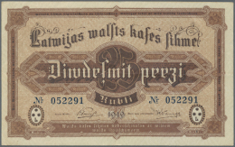 Latvia /Lettland: 25 Rubli 1919 P. 5a(f), Sign. Purins, Unique Because It Is The Only Known Note With "Nr" Instead Of "N - Lettonia