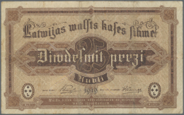 Latvia /Lettland: Rare PROOF Print Of 25 Rubli 1919 P. 5a-f(p), Without Serial Number, Sign. Purins, Used With Several F - Lettonia