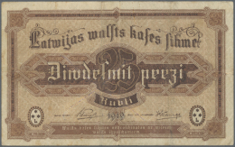 Latvia /Lettland: Rare PROOF Print Of 25 Rubli 1919 P. 5a-f(p), Without Serial Number, Sign. Purins, Used With Several F - Letonia
