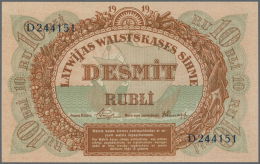 Latvia /Lettland: 10 Rubli 1919 P. 4e, Series "D", Sign. Purins, In Crisp Original Condition: UNC. - Lettonie