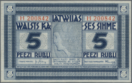 Latvia /Lettland: 5 Rubli 1919 Series "H", P. 3f, In Condition: UNC. - Lettonia