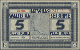 Latvia /Lettland: 5 Rubli 1919 Series "E", P. 3e, Signature Purins, In Condition: UNC. - Lettonia