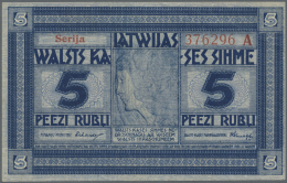 Latvia /Lettland: 5 Rubli 1919 P. 3b, Series "A", Signature Erhards, Issued From 1919 Till 1925, 750.000 Of These Notes - Lettonie