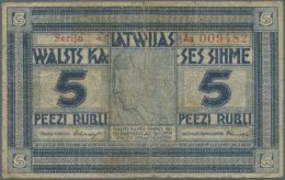 Latvia /Lettland: 5 Rubli 1919 P. 3a, Series "Aa", Signature Erhards, Issued From 1919 Till 1925, 250.000 Of These Notes - Latvia