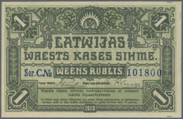 Latvia /Lettland: 1 Rublis 1919 P. 2a, Series "C", In Crisp Original Condition: UNC. - Lettonia