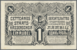 Latvia /Lettland: Rare PROOF Prints Of 1 Rubli ND(1919) P. 2a-b,p, Front And Back Printed Separatly In Black Color On Un - Lettonie