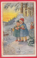 219246 / Austria Illustrator Josef Kranzle - FOREST LITTLE GIRLS DOOL APPLE BASKET , U.K.V. S. XXIII. No. 30412 - Kraenzle